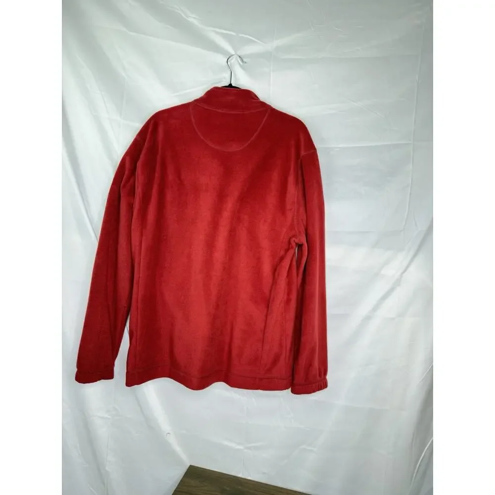 Saddlebred Red Pullover Men L 1/4 Zip Fleece Long Sleeve Maroon‎ College Preppy